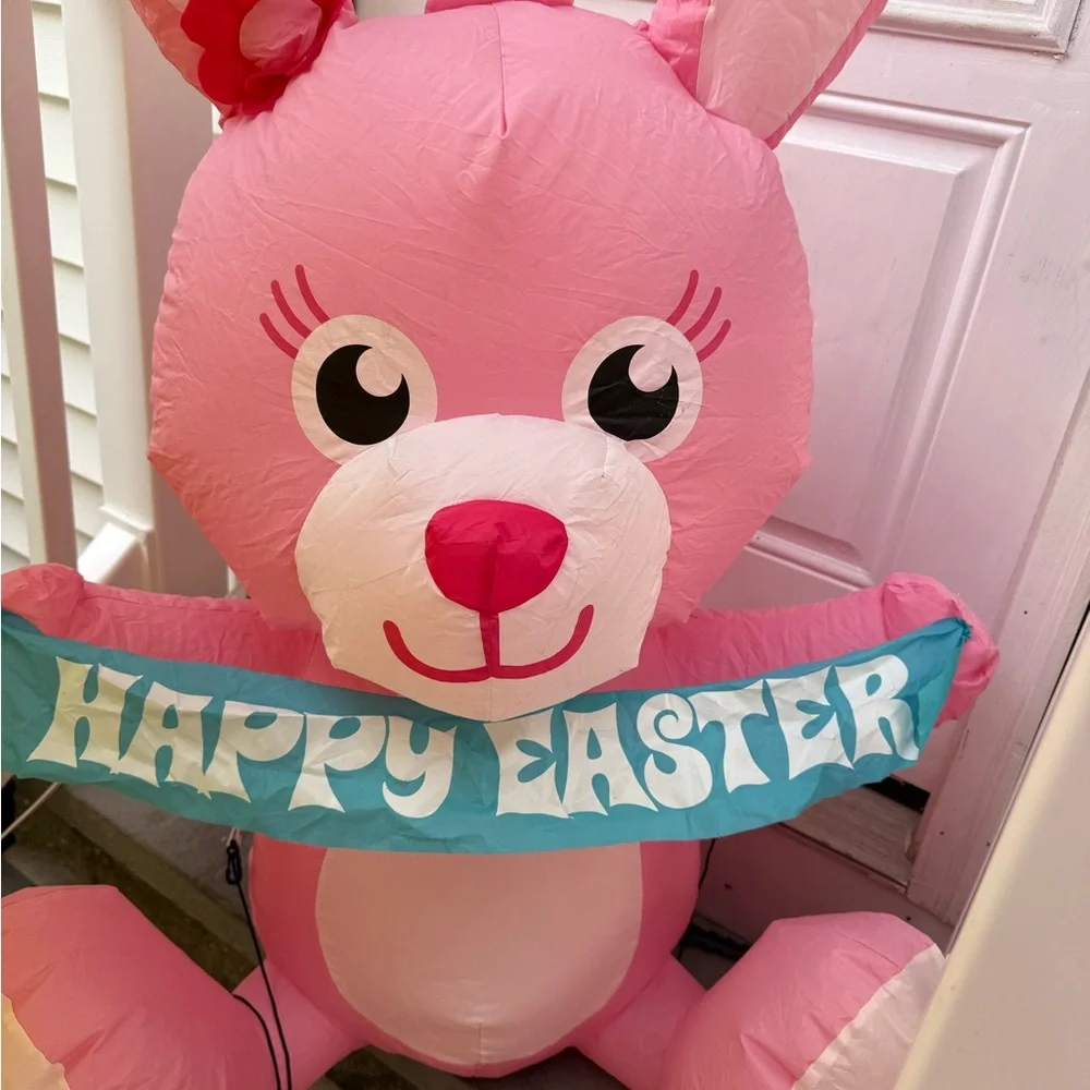 Set Of 2 Easter‎ Bunny Outdoor Inflatable Airblown 8ft & 4ft